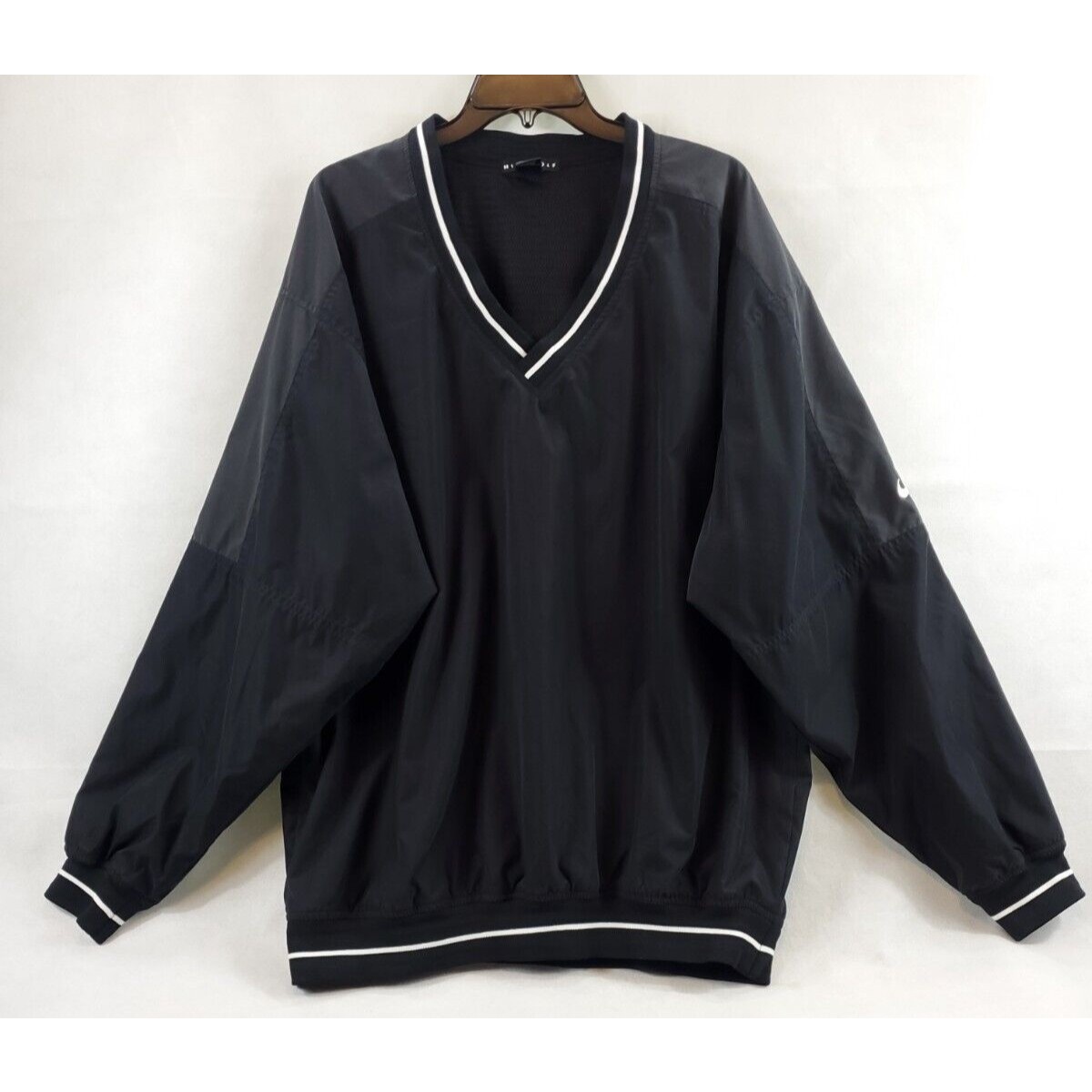 Vintage Nike Golf Nylon Windbreaker Jacket Vented Black Size Mens Size Xlt